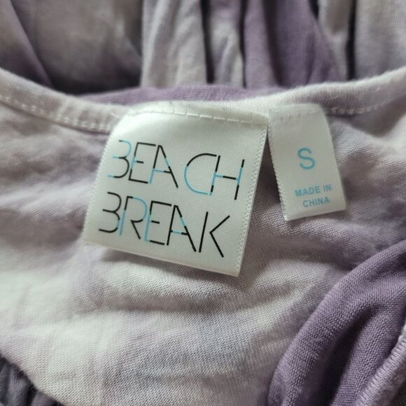 Beach Break Maxi Dress Tiered Purple Tie Dye Summer Swim Cover Sun Womens Small - Picture 7 of 9